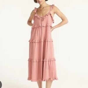 J Crew M. Rose Tired Knit Keyhole Maxi Dress